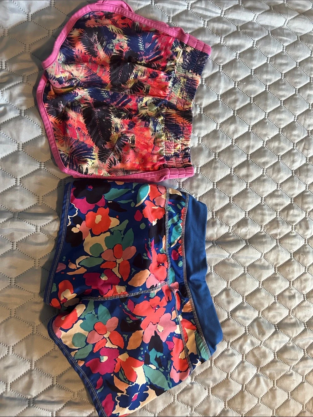 Girls Floral Shorts - Pink & Blue